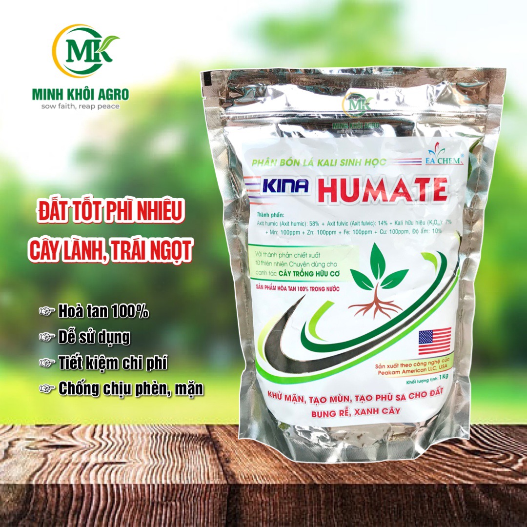 Phân bón sinh học Kina Humate - Gói 1kg